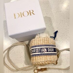 Dior beauty gift straw mini bag